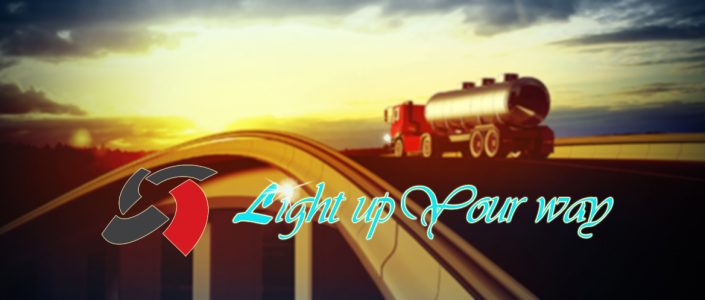 red truck on blurry asphalt road