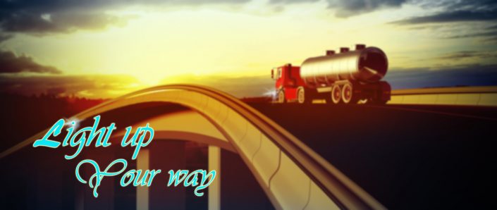 red truck on blurry asphalt road